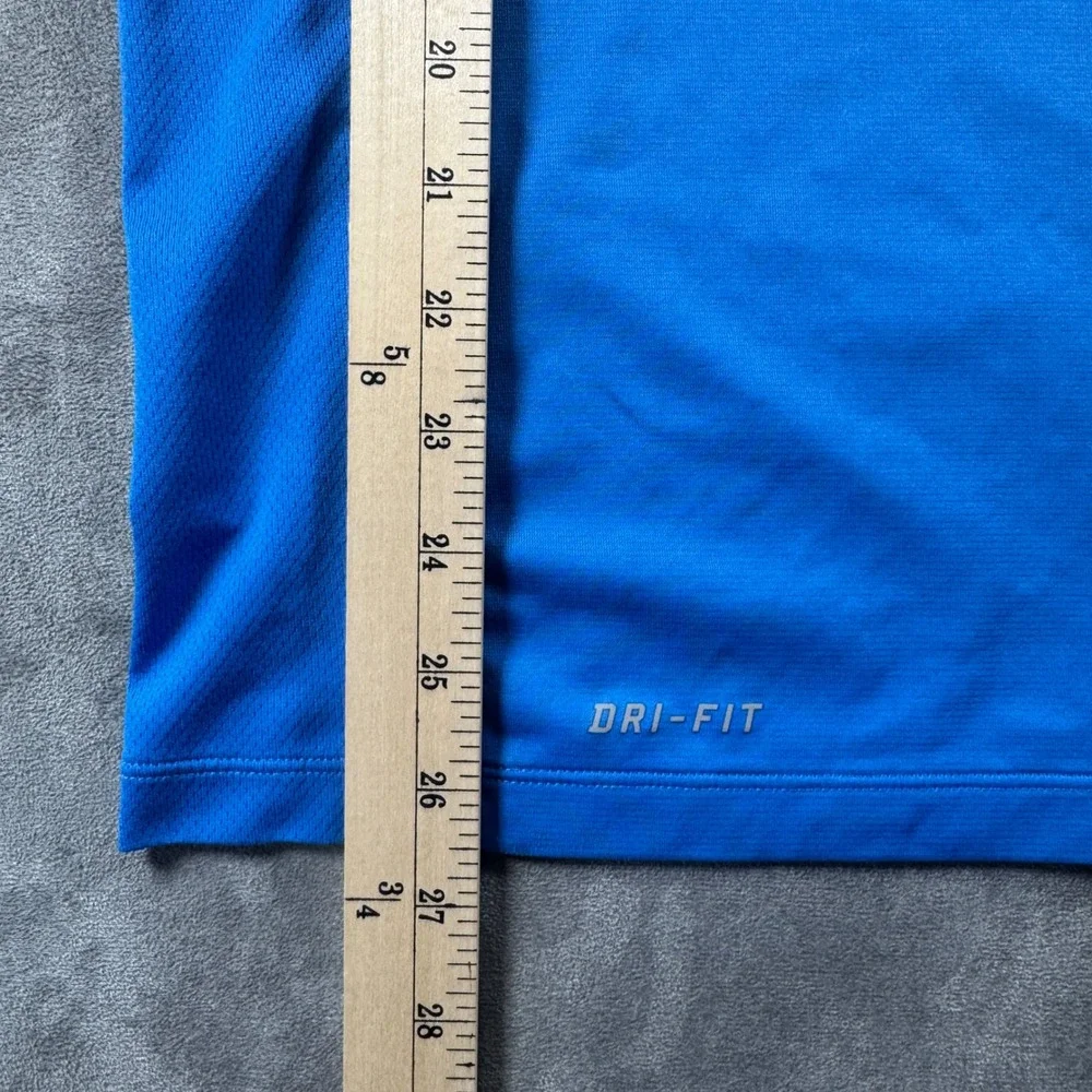 Nike Tiger Woods Collection Golf Polo‎ Blue Dri-Fit Snap Button Mens Small